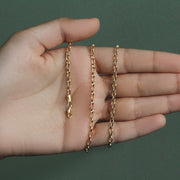 Bids.com 3.2mm 14k Yellow Gold Oval Rolo Chain Necklaces