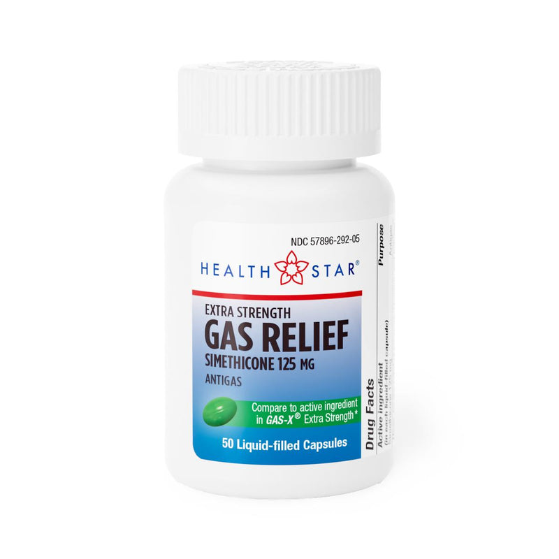 Health Star HEALTH STAR Extra Strength Gas Relief Softgels, 125 mg Simethicone, 50 Count Medicine & Drugs