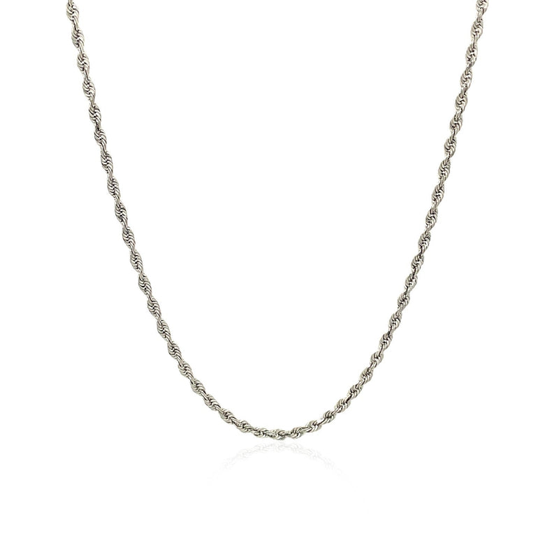 Bids.com 10k White Gold Solid Diamond Cut Rope Chain 1.5mm Necklaces