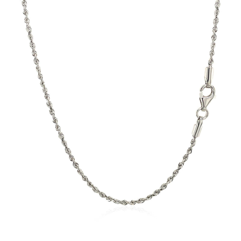 Bids.com 10k White Gold Solid Diamond Cut Rope Chain 1.5mm Necklaces