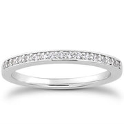 Bids.com 14k White Gold Micro-pave Flat Sided Diamond Wedding Ring Band Rings
