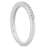 Bids.com 14k White Gold Micro-pave Flat Sided Diamond Wedding Ring Band Rings