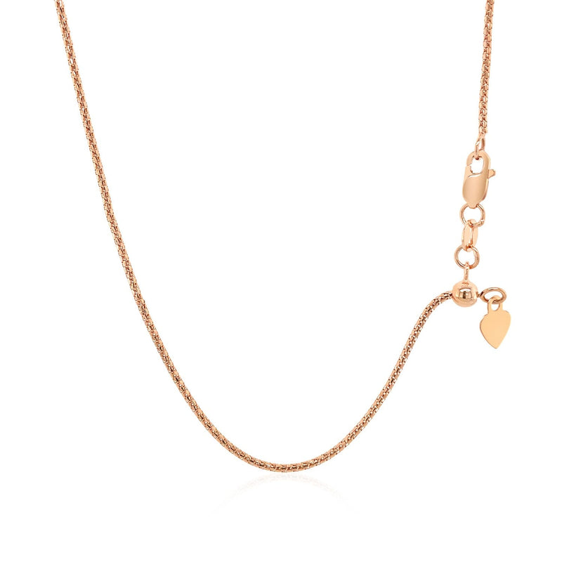 Bids.com 14k Rose Gold Adjustable Popcorn Chain 1.3mm Necklaces
