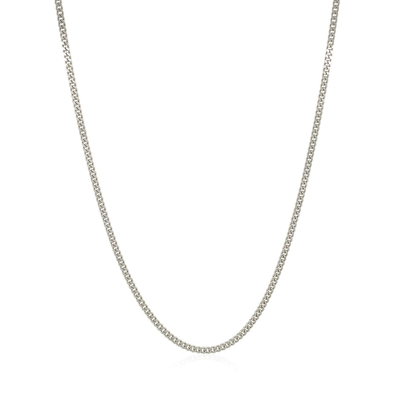 Bids.com 10k White Gold Gourmette Chain 1.5mm Necklaces