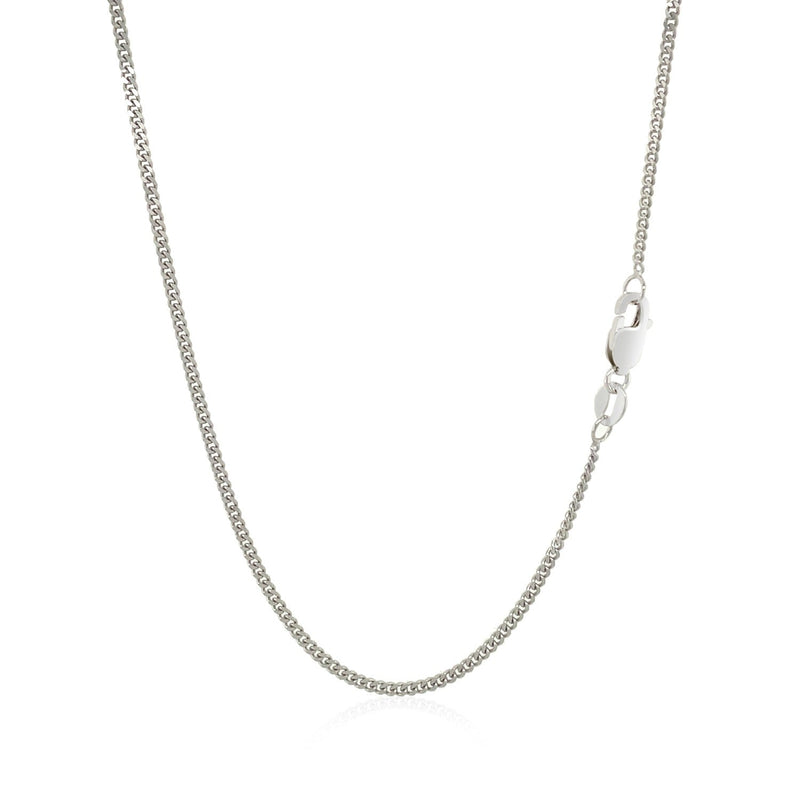 Bids.com 10k White Gold Gourmette Chain 1.5mm Necklaces