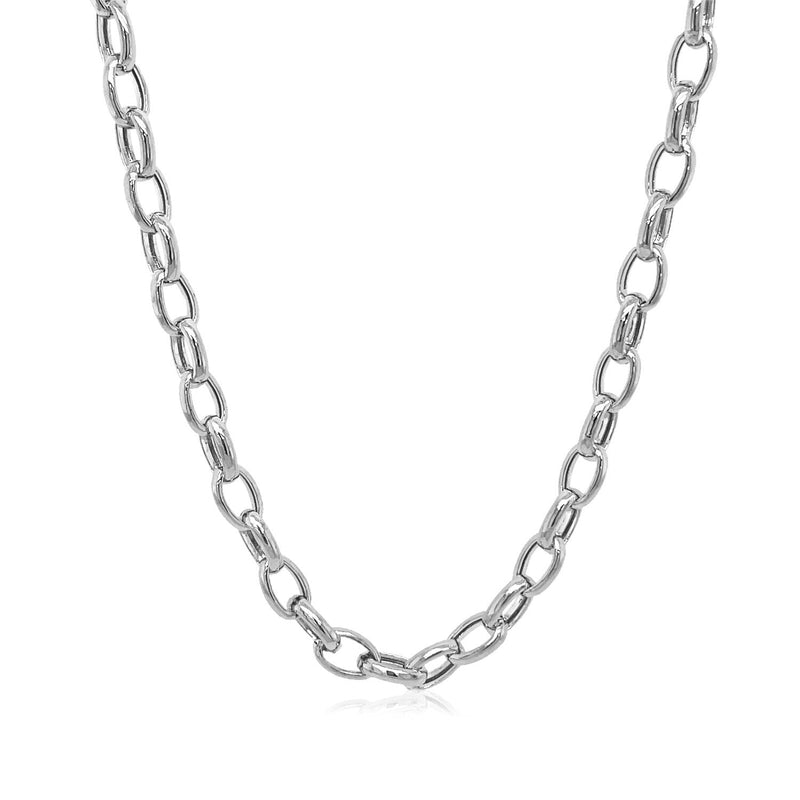 Bids.com 4.6mm 14k White Gold Oval Rolo Chain Necklaces