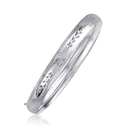 Bids.com Classic Floral Carved Bangle in 14k White Gold (6.0mm) Bracelets