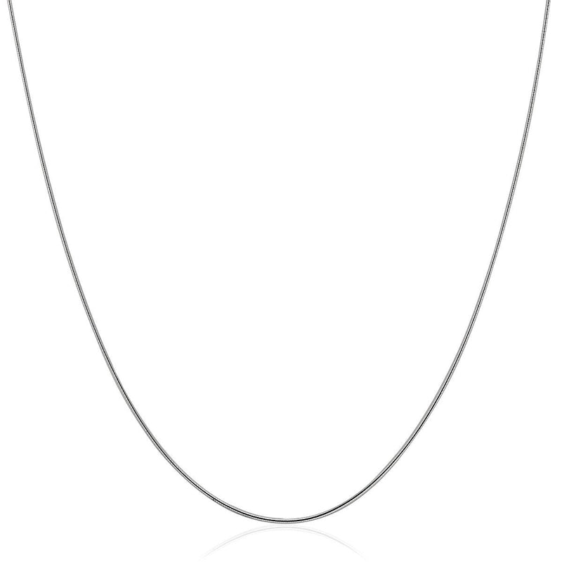Bids.com 14k White Gold Thin Motif Round Omega Necklace Necklaces