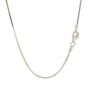 Bids.com Rhodium Plated 1.2mm Sterling Silver Snake Style Chain Necklaces