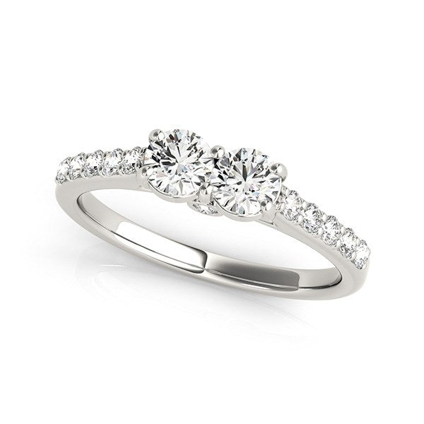 Bids.com 14k White Gold Round Two Stone Diamond Ring (3/4 cttw) Rings