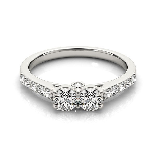 Bids.com 14k White Gold Round Two Stone Diamond Ring (3/4 cttw) Rings