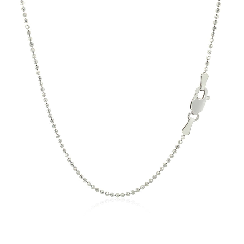 Bids.com 14k White Gold Diamond-Cut Bead Chain 1.2mm Necklaces