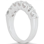 Bids.com 14k White Gold Diamond Scalloped Shared U Prong Setting Wedding Ring Band Rings