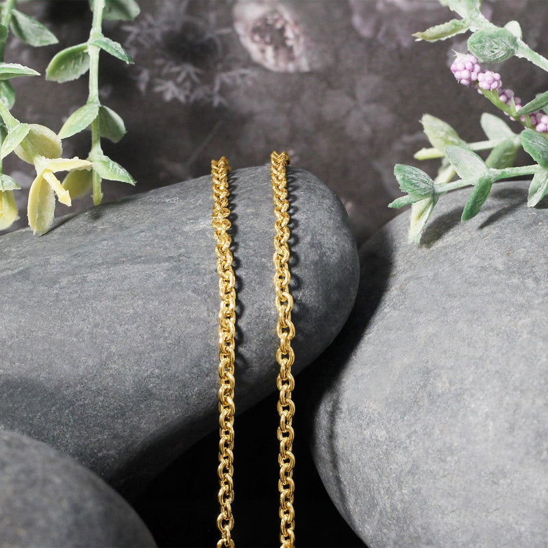 Bids.com 3.0mm 14k Yellow Gold Forsantina Lite Cable Link Chain Necklaces