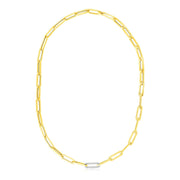 Bids.com 14k Yellow Gold Paperclip Chain Necklace with Diamond Link Necklaces