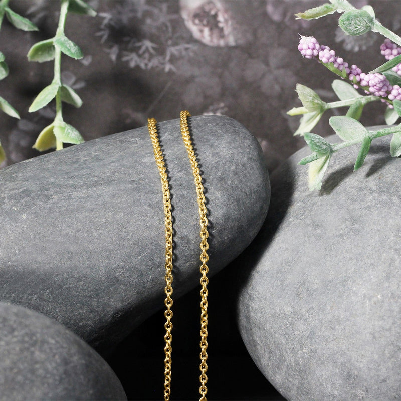 Bids.com 14k Yellow Gold Forsantina Lite Cable Link Chain 1.9mm Necklaces