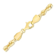 Bids.com 5.0mm 14k Yellow Gold Solid Diamond Cut Rope Bracelet Bracelets