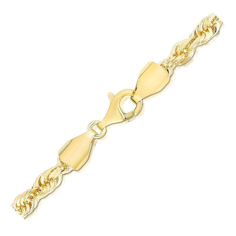 Bids.com 5.0mm 14k Yellow Gold Solid Diamond Cut Rope Bracelet Bracelets