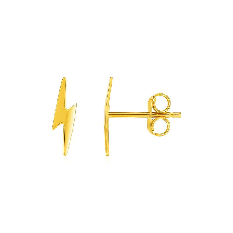 Bids.com 14k Yellow Gold Post Earrings with Lightning Bolts Earrings