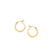 Bids.com 14k Yellow Gold Slender Hoop Earring with Diamond-Cut Finish (15mm Diameter) Earrings