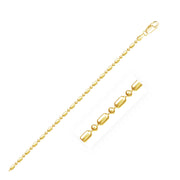 Bids.com 14k Yellow Gold Diamond-Cut Alternating Bead Chain 1.5mm Necklaces