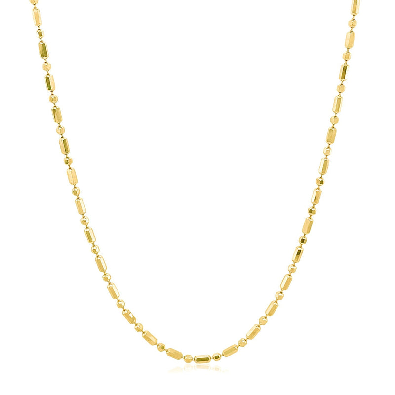 Bids.com 14k Yellow Gold Diamond-Cut Alternating Bead Chain 1.5mm Necklaces