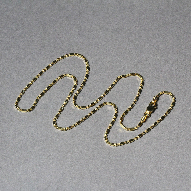 Bids.com 14k Yellow Gold Diamond-Cut Alternating Bead Chain 1.5mm Necklaces