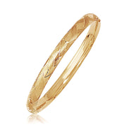 Bids.com 14k Yellow Gold Domed Bangle with a Weave Motif Bracelets