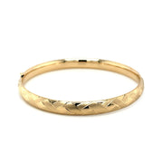 Bids.com 14k Yellow Gold Domed Bangle with a Weave Motif Bracelets