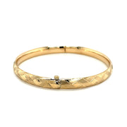 Bids.com 14k Yellow Gold Domed Bangle with a Weave Motif Bracelets