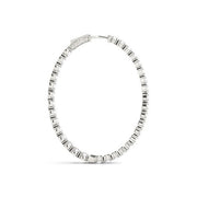 Bids.com Oval Shape Two Sided Diamond Hoop Earrings in 14k White Gold (2 cttw) Earrings