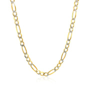 Bids.com 4.0mm 14K Yellow Gold Solid Pave Figaro Chain Necklaces