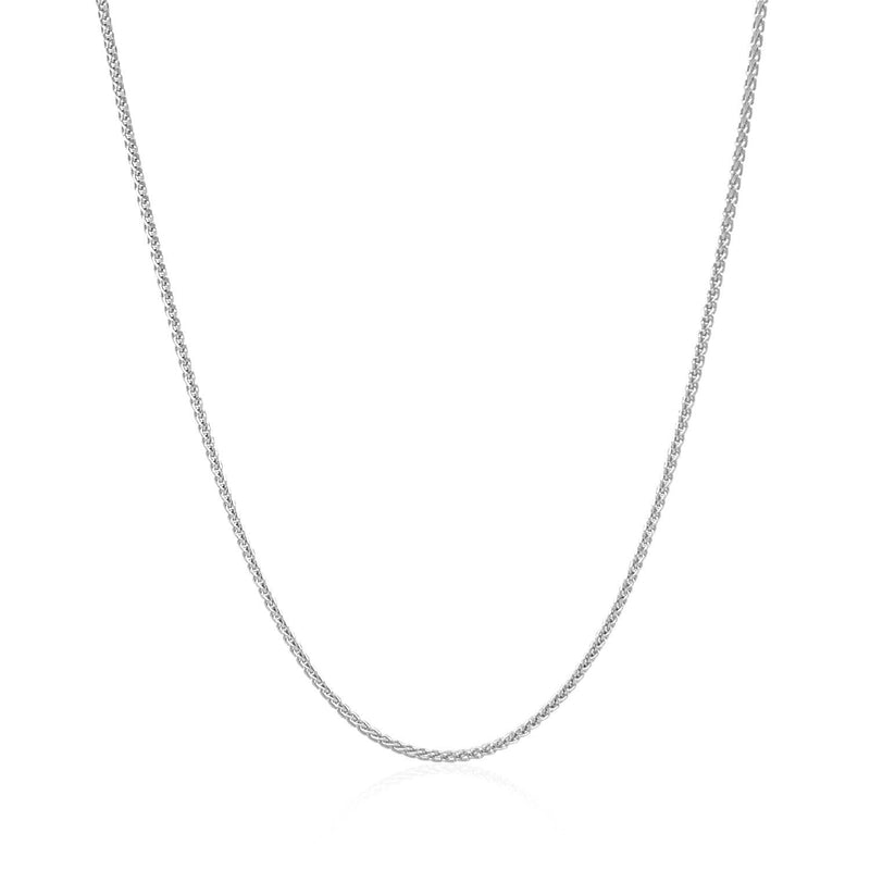 Bids.com 14k White Gold Round Wheat Chain 1.0mm Necklaces