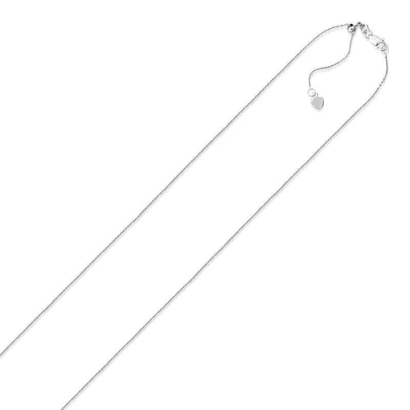 Bids.com 10k White Gold Adjustable Cable Chain 0.9mm Necklaces