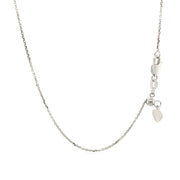 Bids.com 10k White Gold Adjustable Cable Chain 0.9mm Necklaces