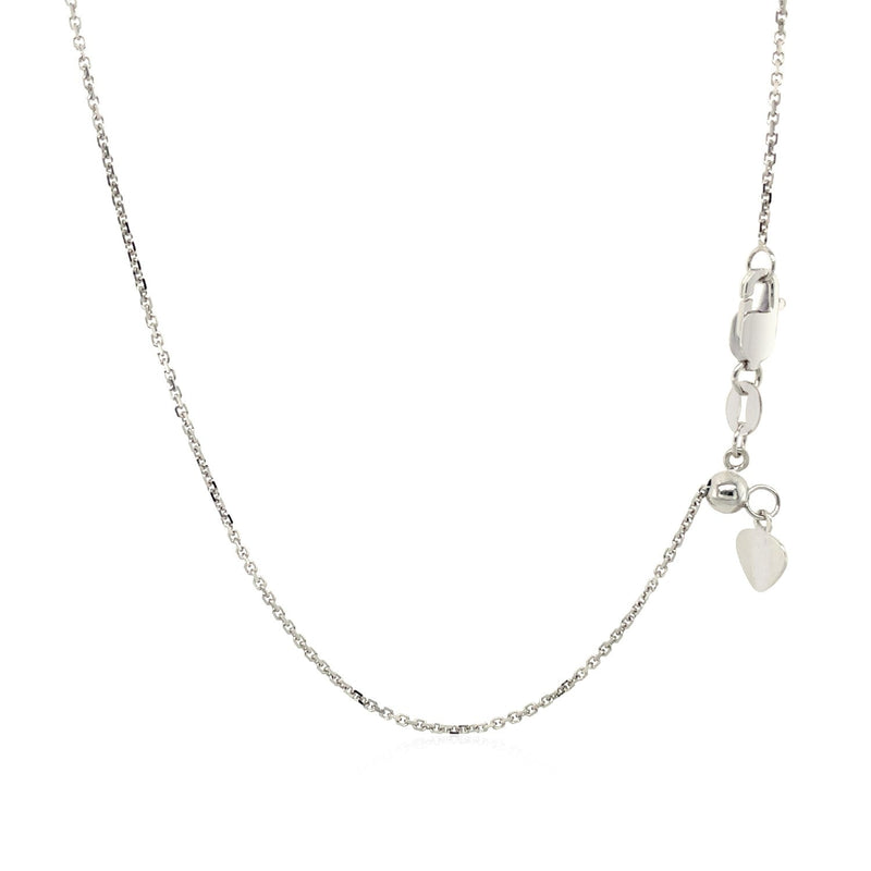 Bids.com 10k White Gold Adjustable Cable Chain 0.9mm Necklaces
