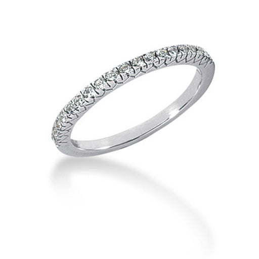 Bids.com 14k White Gold Engraved Fishtail V Pave Diamond Wedding Ring Band Rings