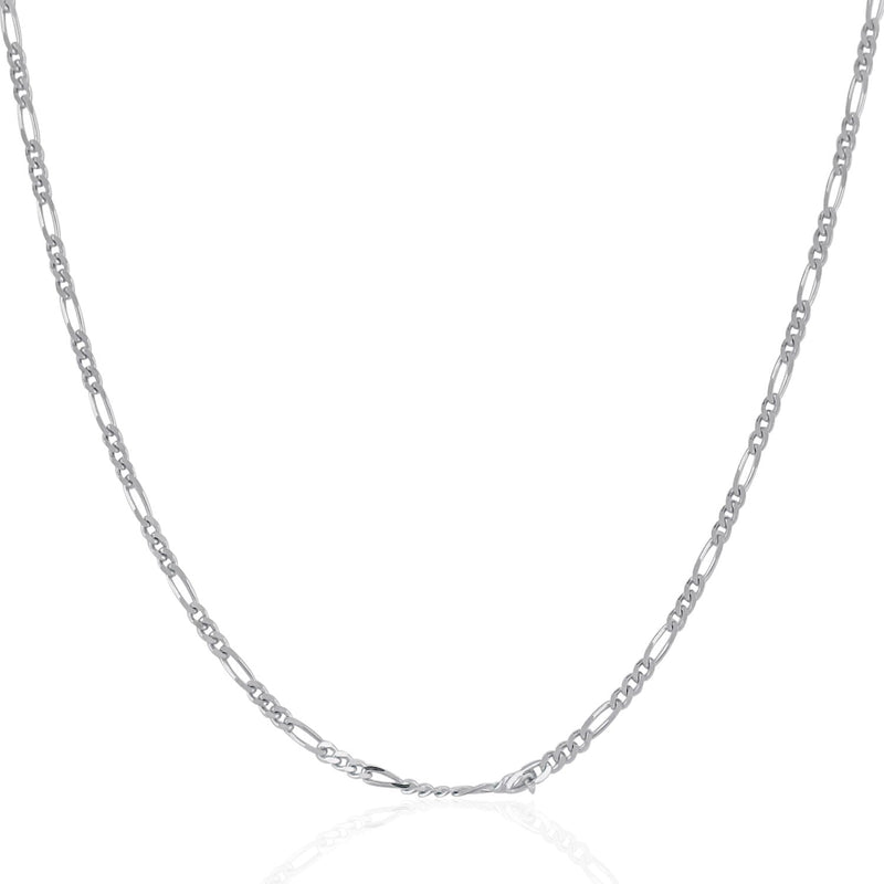 Bids.com 14k White Gold Solid Figaro Chain 1.9mm Necklaces