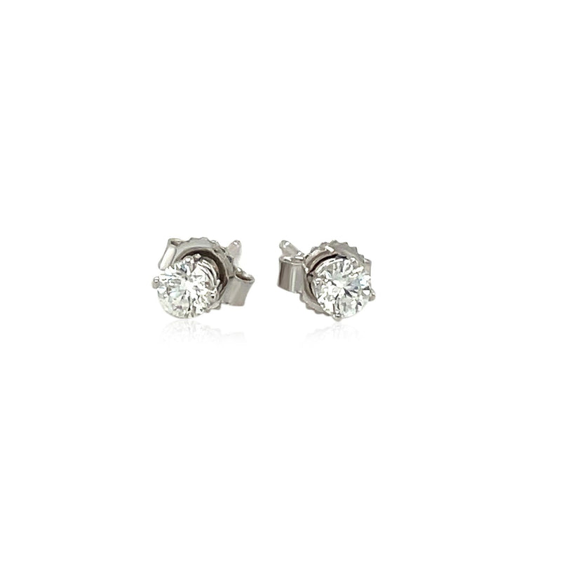 Bids.com 14k White Gold Diamond Four Prong Stud Earrings (1/4 cttw) Earrings