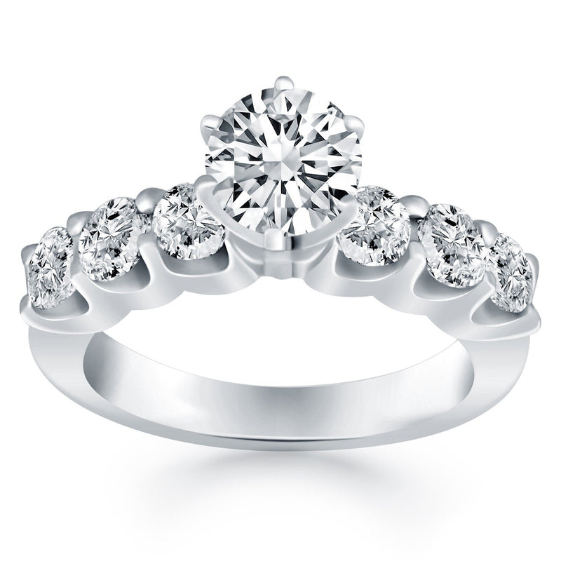Bids.com 14k White Gold Shared Prong Diamond Engagement Ring Rings