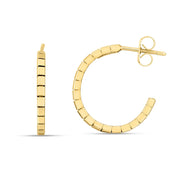 Bids.com 14k Yellow Gold Brick Omega Hoop Earrings Earrings