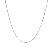 Bids.com 14k White Gold Classic Box Chain 0.6mm Necklaces