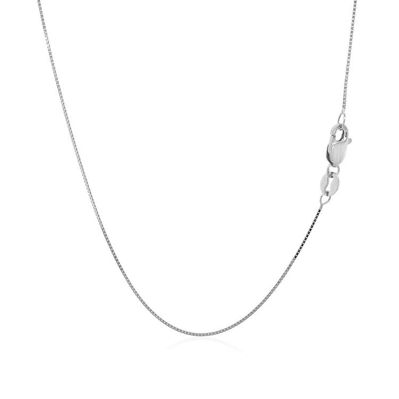 Bids.com 14k White Gold Classic Box Chain 0.6mm Necklaces