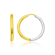Bids.com 14k Two-Tone Gold Hoop Earrings in a Hinged Style Earrings