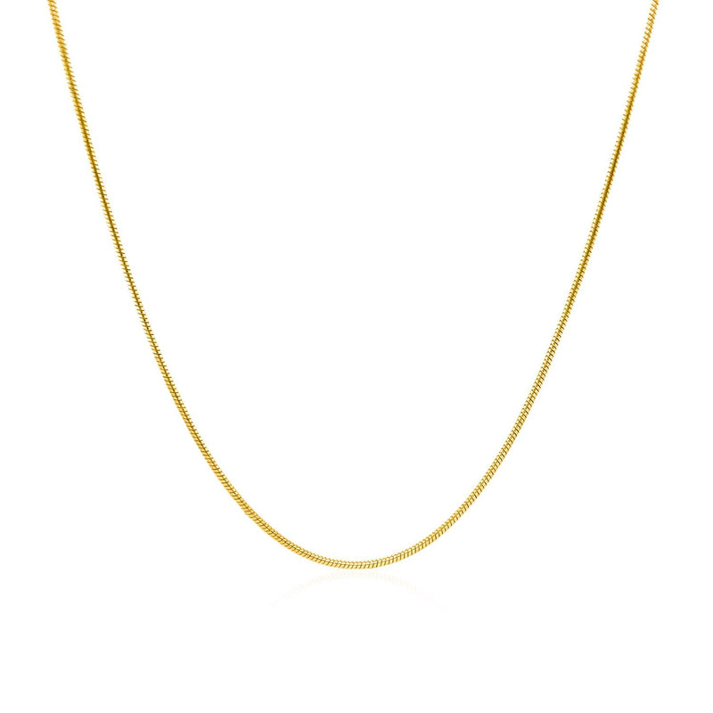 Bids.com 14k Yellow Gold Round Snake Chain 0.9mm Necklaces