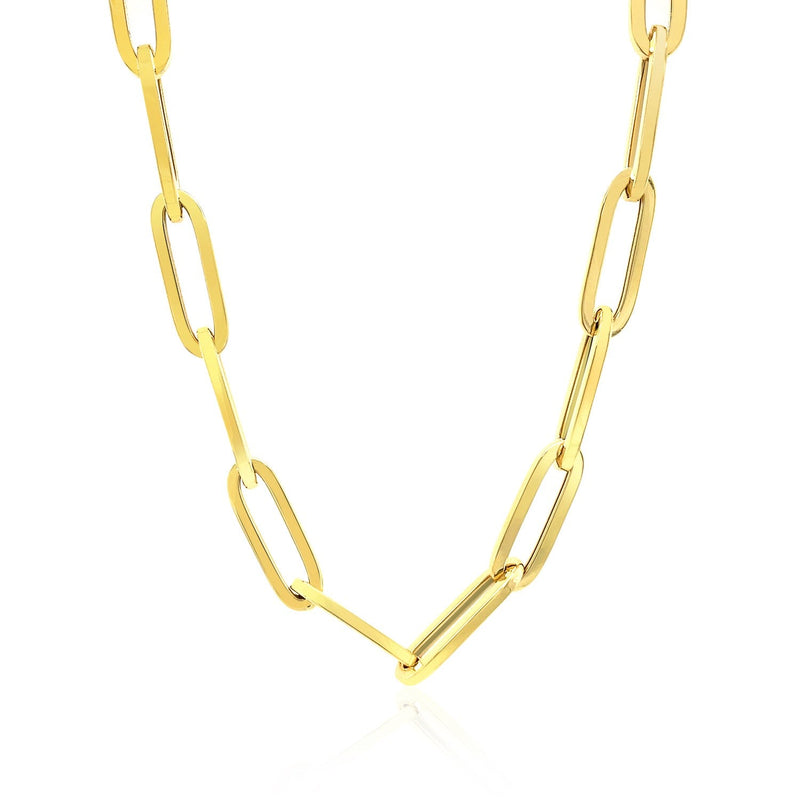 Bids.com 14K Yellow Gold Wide Paperclip Chain (6.1mm) Necklaces