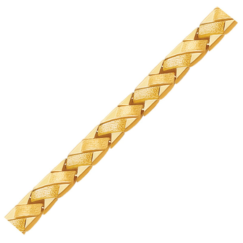 Bids.com 14k Yellow Gold Fancy Basket Weave Line Bracelet Bracelets
