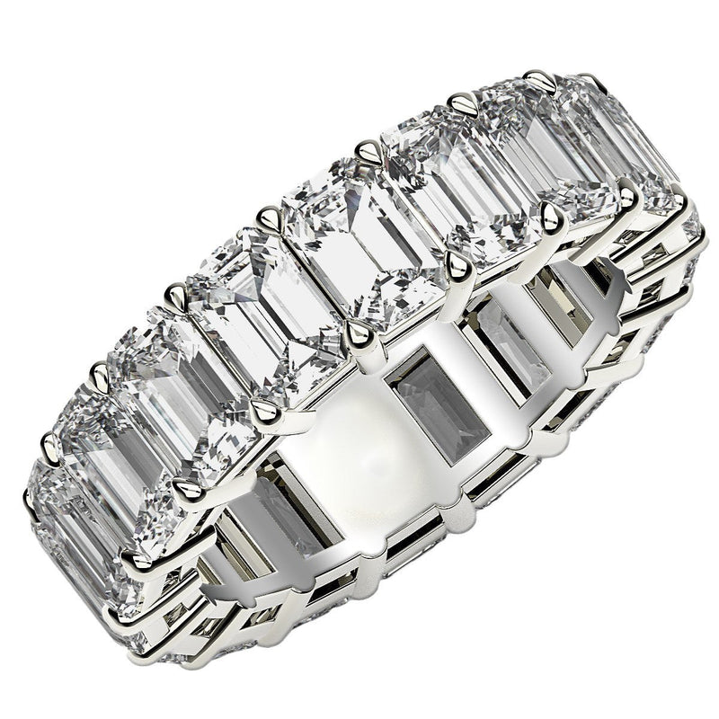 Bids.com Emerald Cut Lab Grown Diamond Eternity Ring in 14k White Gold (8 cttw FG/VS2) Rings