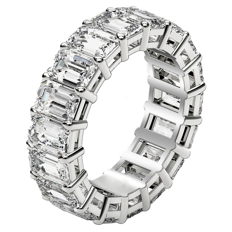 Bids.com Emerald Cut Lab Grown Diamond Eternity Ring in 14k White Gold (8 cttw FG/VS2) Rings