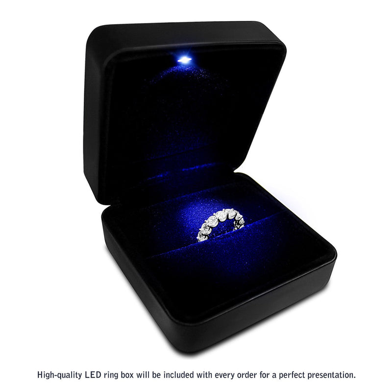 Bids.com Emerald Cut Lab Grown Diamond Eternity Ring in 14k White Gold (8 cttw FG/VS2) Rings